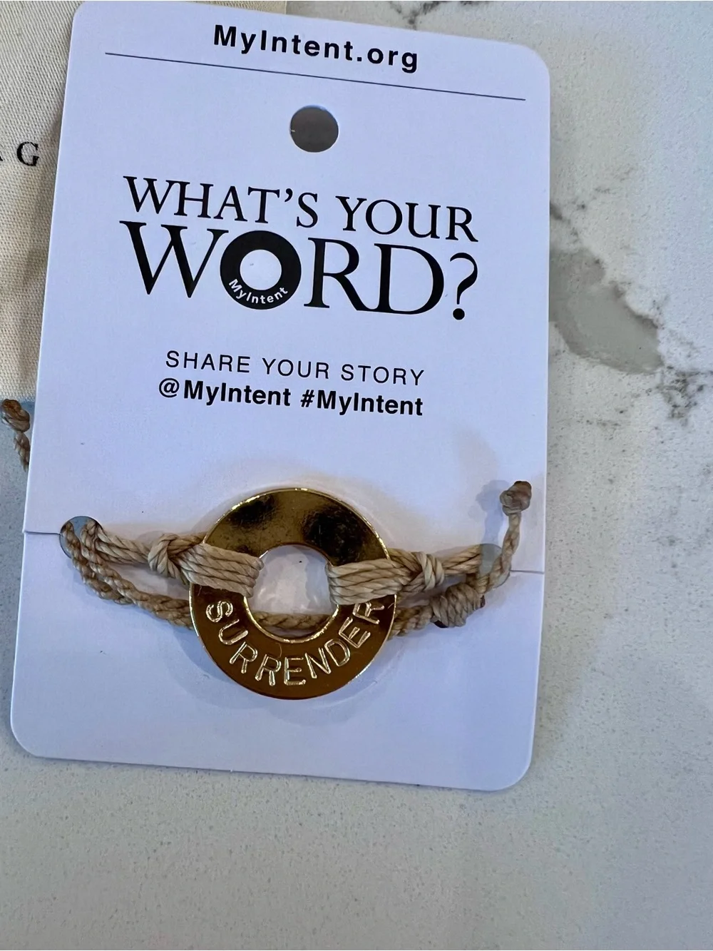 My Intent inspirational bracelet SURRENDER
